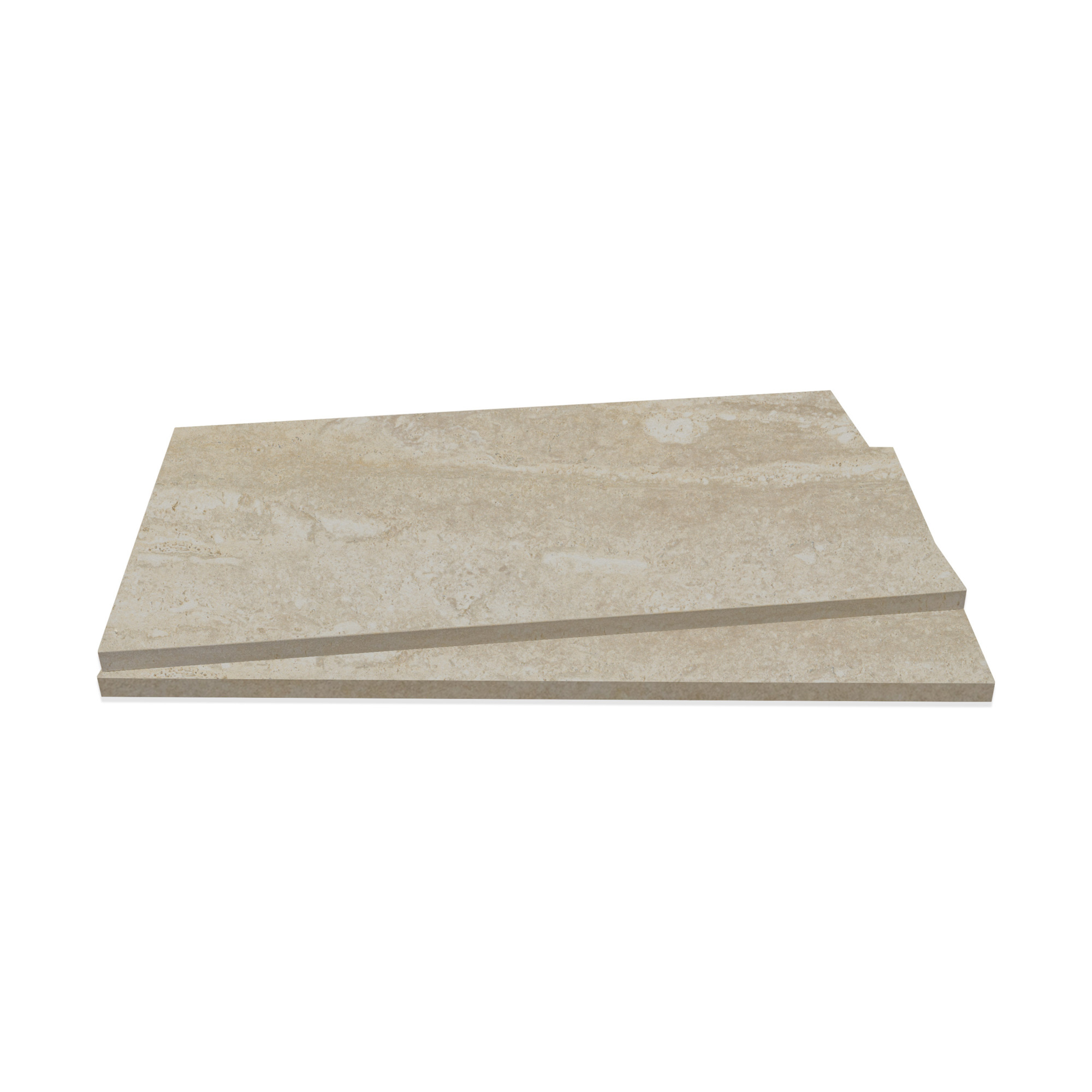 Ackland Rosano Velina Pool Coping — 13in. x 24in., Matte Porcelain, Eased Edged, Travertine-Inspired, Model# NTE-LSC-007